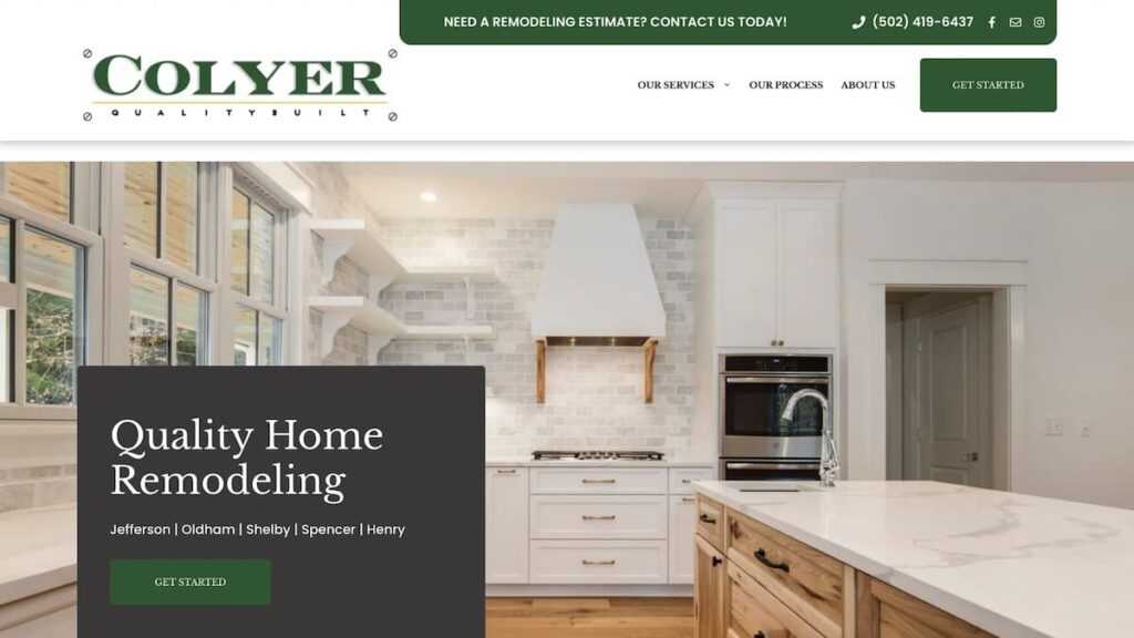 Colyer Quality Built website homepage
