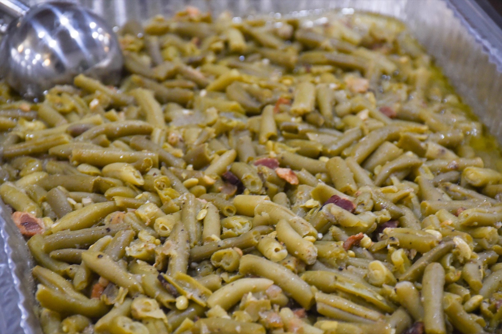Southern style green beans cooked with bacon